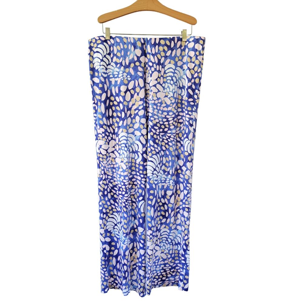 LILLY PULITZER Georgia May Palazzo Pant Large Blue Sparkling Grotto *Hemmed* - Picture 3 of 10